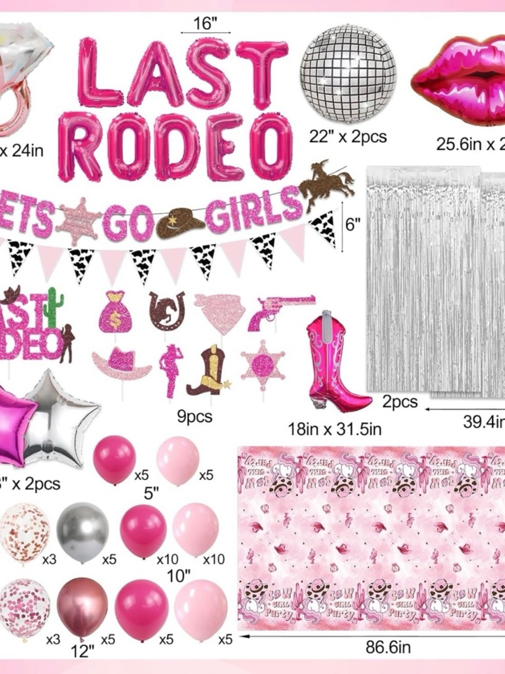 Last Rodeo Pink Party Decoration Kit - Home Party Supplies